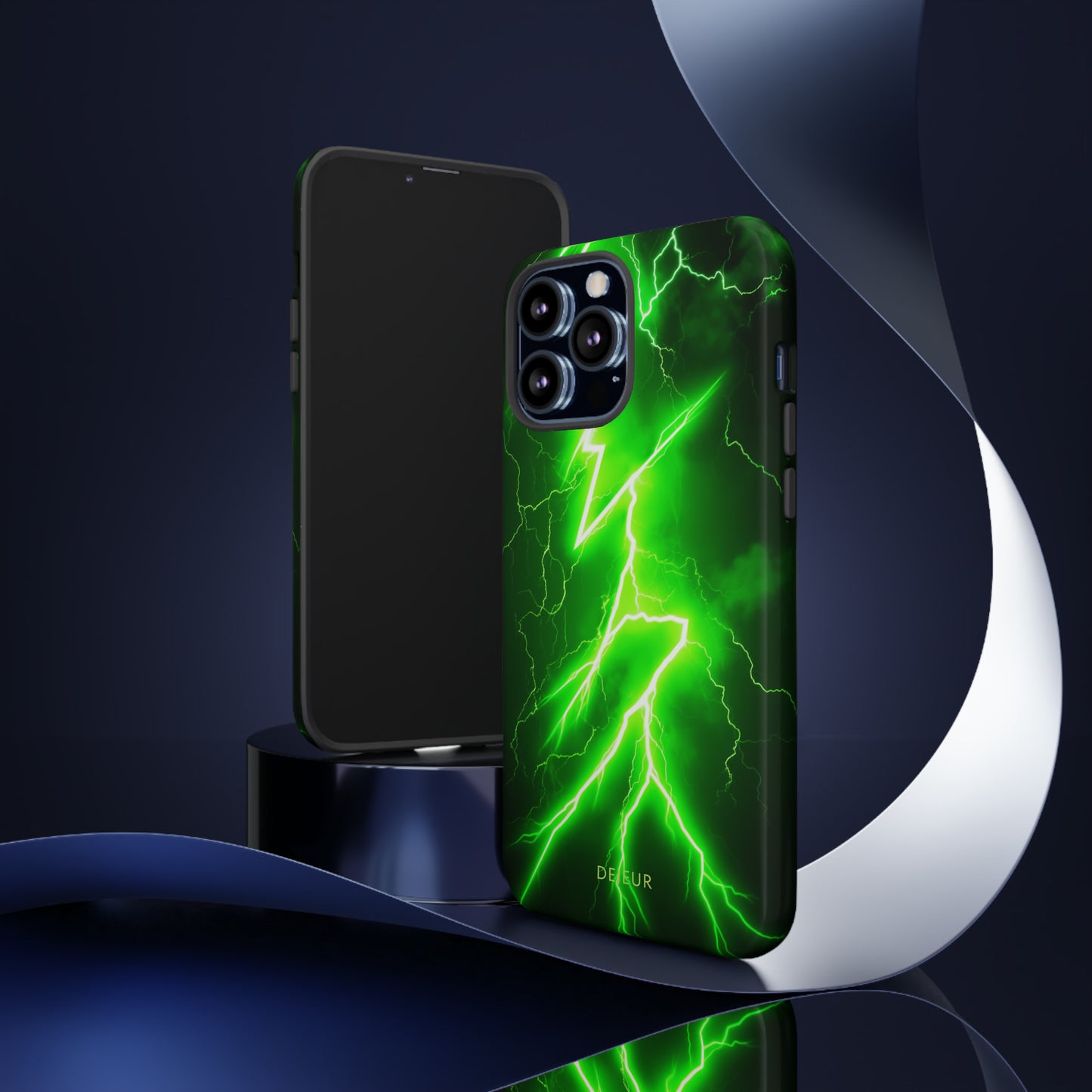 Neon Green Lightning - iPhone Tough Case