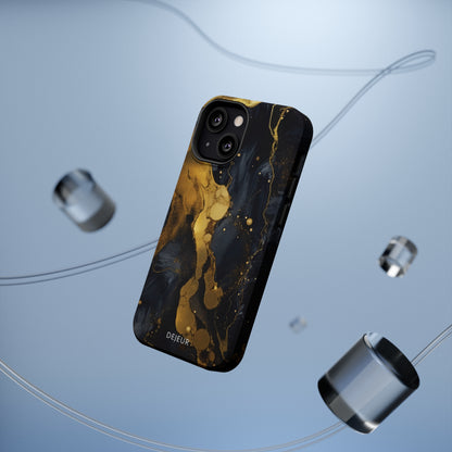 Metallic Gold Dark Marble - iPhone MagSafe Tough Case