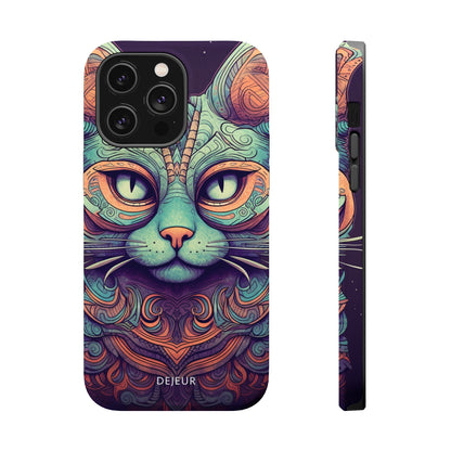 Intricate Aqua Cat - iPhone MagSafe Tough Case