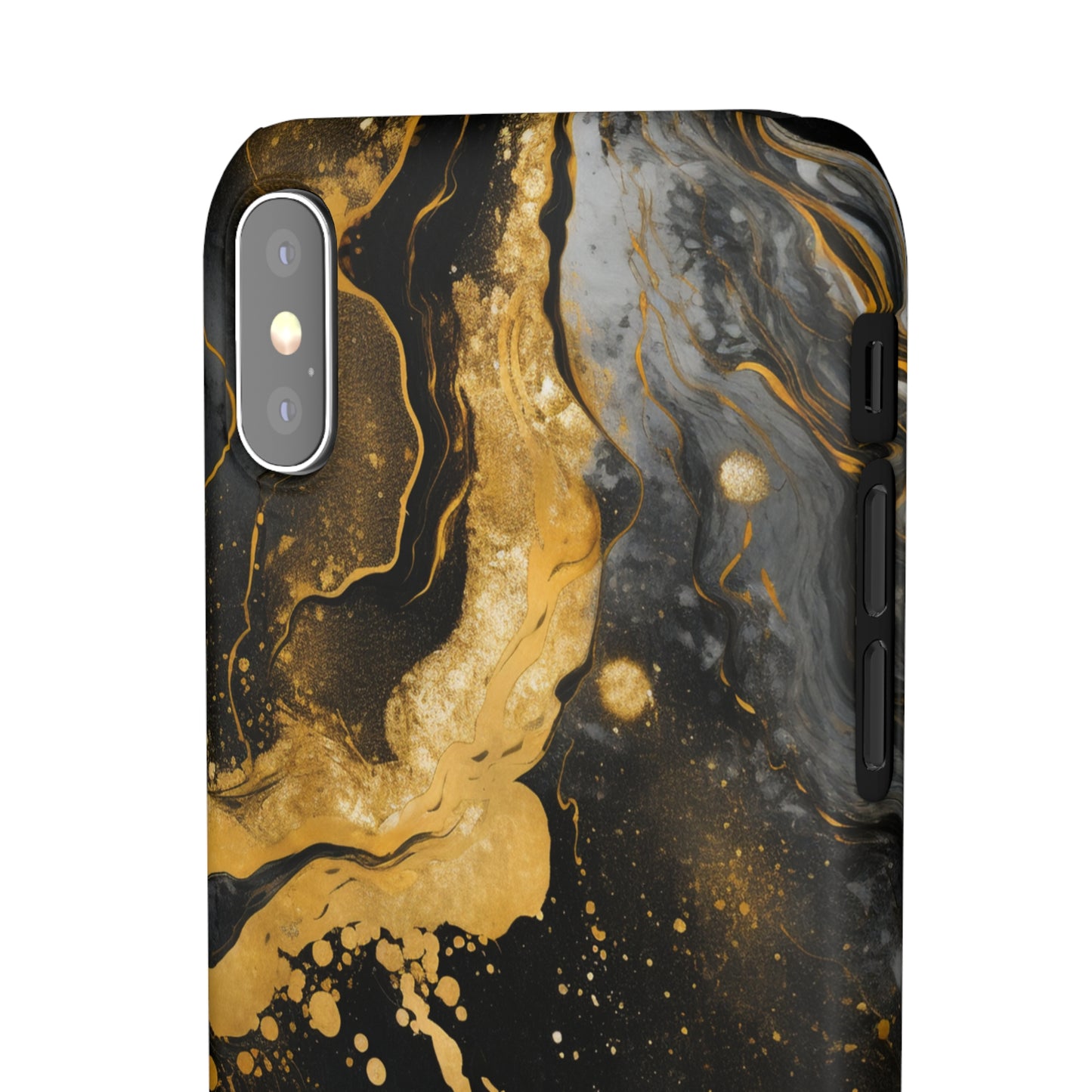 Gold & Black Marble - iPhone Snap Case