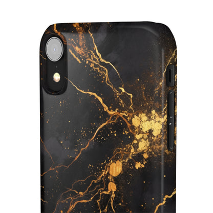 Dark Gold Amber Marble - iPhone Snap Case