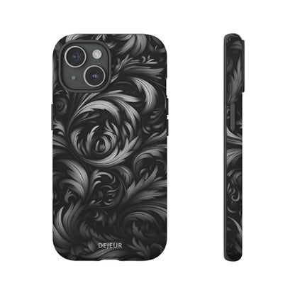 Dark Grey Floral - iPhone Tough Case