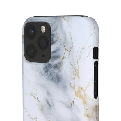 White Gold Marble - iPhone Snap Case