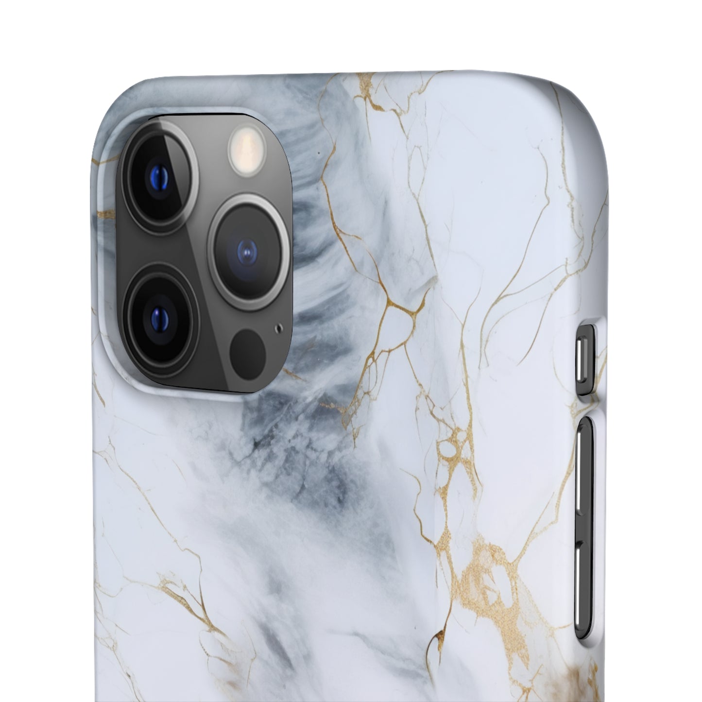 White Gold Marble - iPhone Snap Case