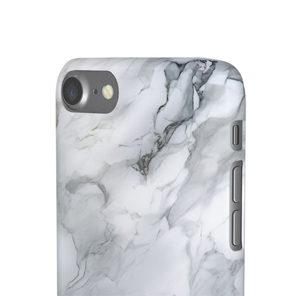 Platinum Silver Marble - iPhone Snap Case