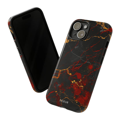 Dark Crimson Marble - iPhone Tough Case