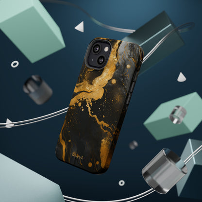 Gold & Black Marble - iPhone MagSafe Tough Case