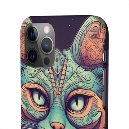 Intricate Aqua Cat - iPhone Snap Case