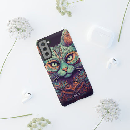 Intricate Aqua Cat - Samsung Galaxy Tough Case