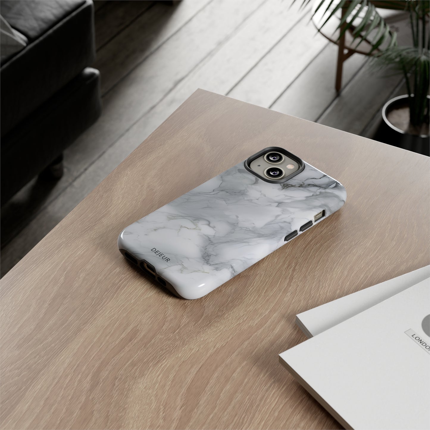 Platinum Silver Marble - iPhone Tough Case