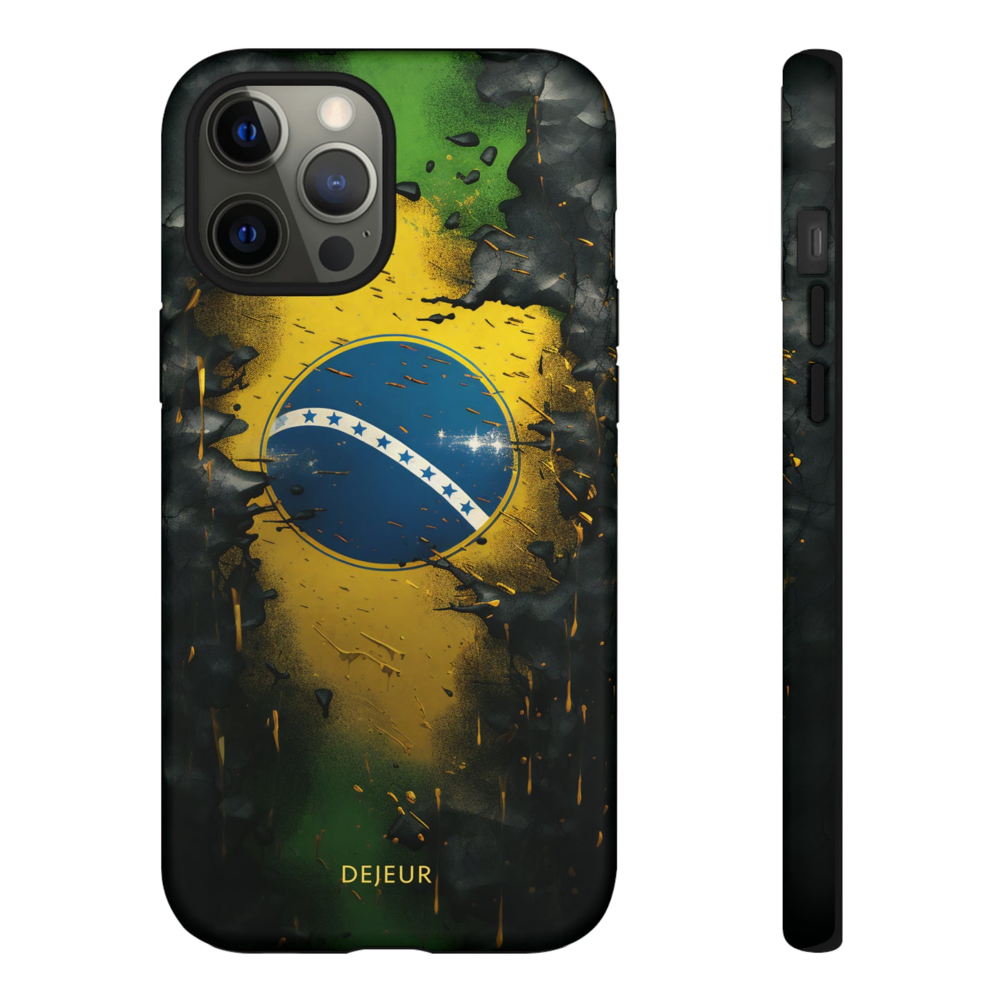 Brazil Flag Debris - iPhone Tough Case