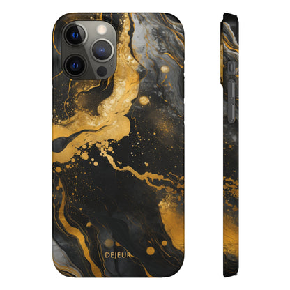 Gold & Black Marble - iPhone Snap Case