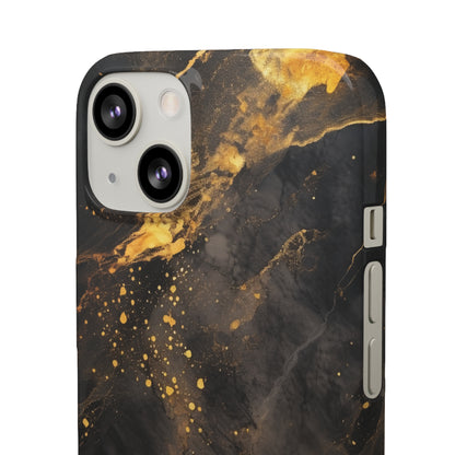 Black Gold Speckled Marble - iPhone Snap Case