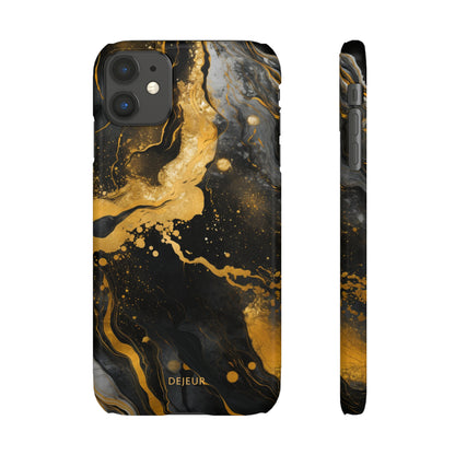 Gold & Black Marble - iPhone Snap Case