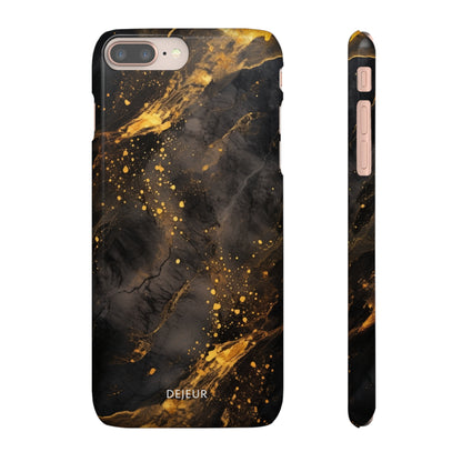 Black Gold Speckled Marble - iPhone Snap Case