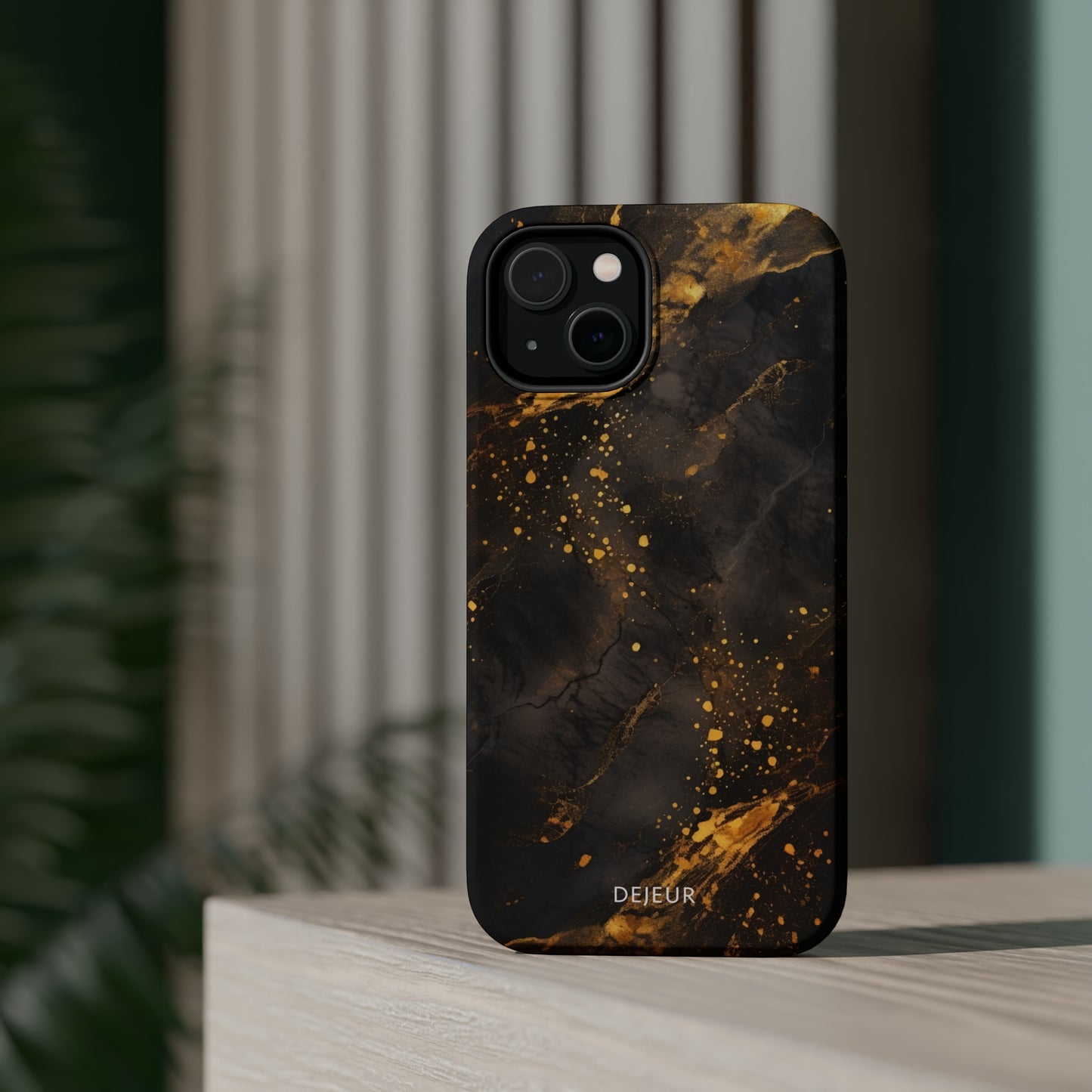 Black Gold Speckled Marble - iPhone MagSafe Tough Case