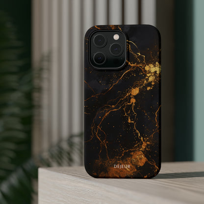 Dark Gold Amber Marble - iPhone MagSafe Tough Case