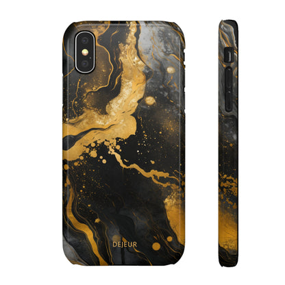 Gold & Black Marble - iPhone Snap Case