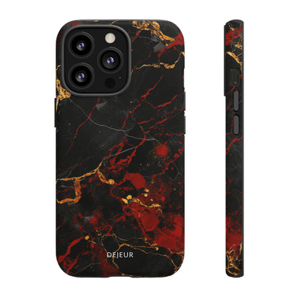 Dark Crimson Marble - iPhone Tough Case
