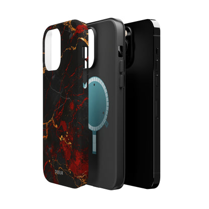 Dark Crimson Marble - iPhone MagSafe Tough Case