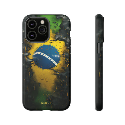 Brazil Flag Debris - iPhone Tough Case