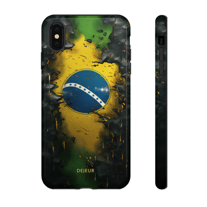 Brazil Flag Debris - iPhone Tough Case