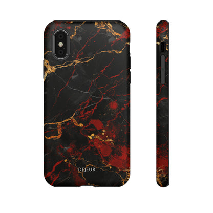Dark Crimson Marble - iPhone Tough Case
