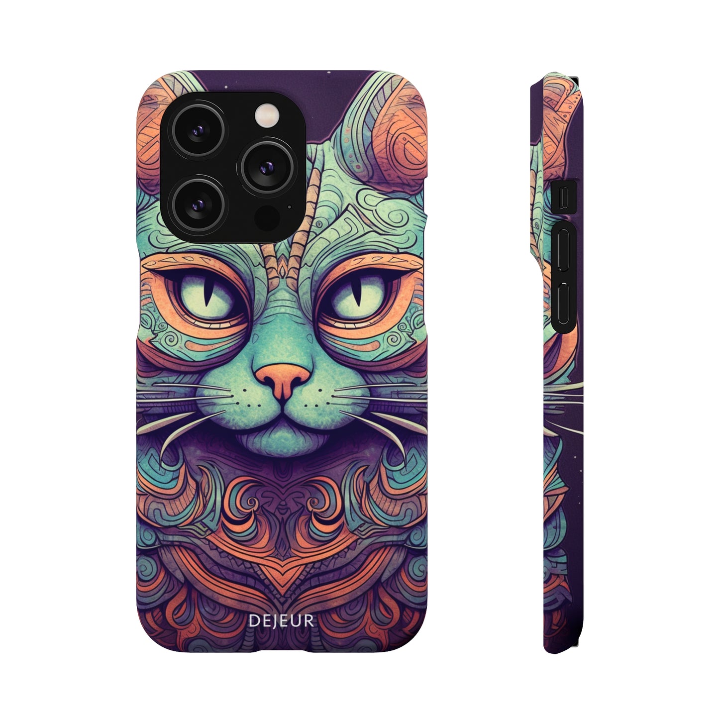 Intricate Aqua Cat - iPhone Snap Case