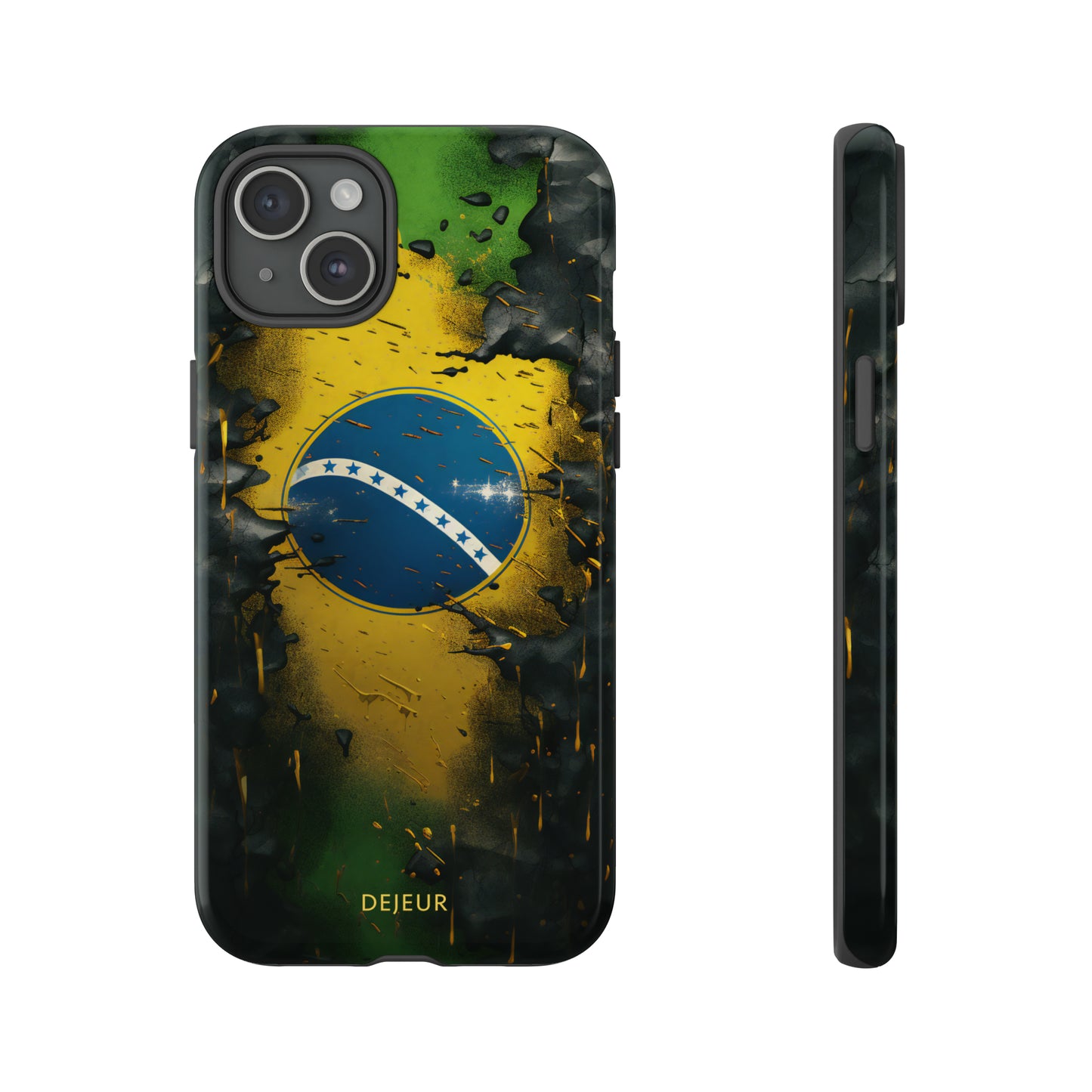 Brazil Flag Debris - iPhone Tough Case