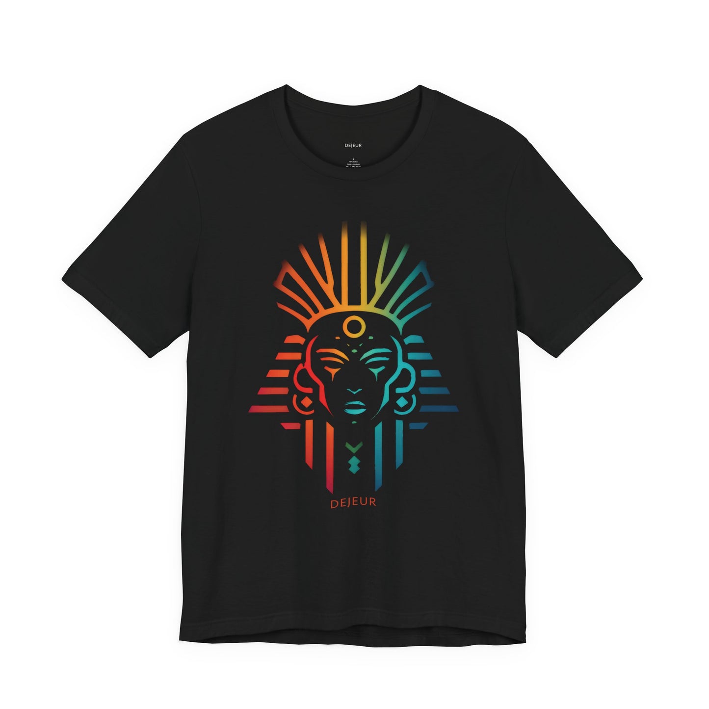 Ornate Pharaoh Headdress Rainbow Neon - T-Shirt