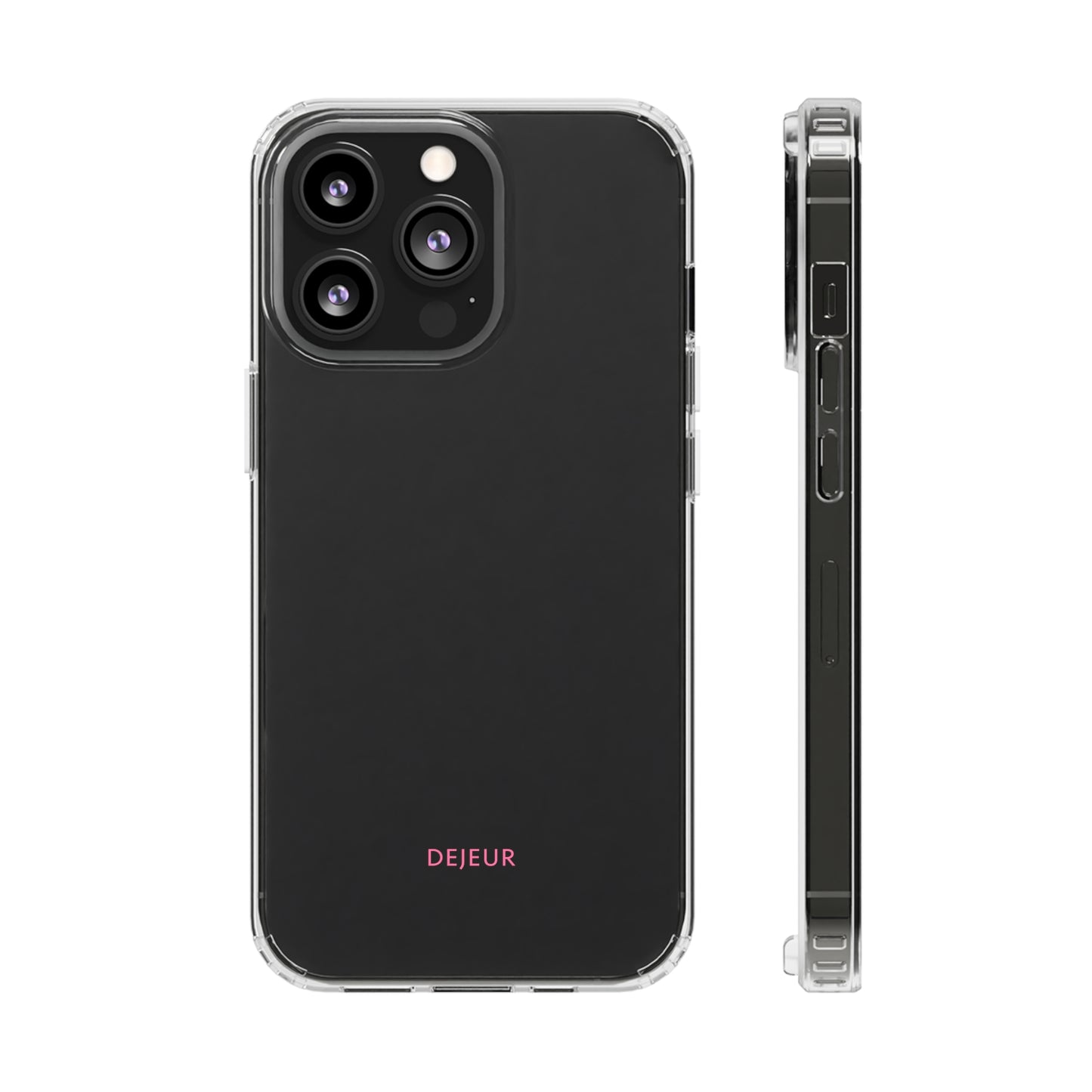 Dejeur Clear iPhone Case - Pink Text