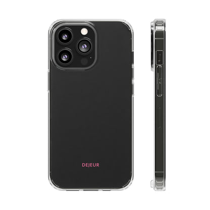 Dejeur Clear iPhone Case - Pink Text