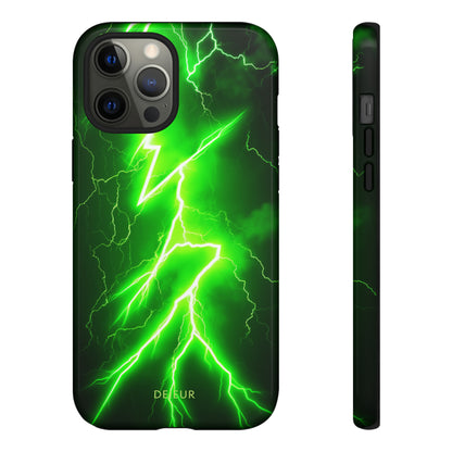 Neon Green Lightning - iPhone Tough Case