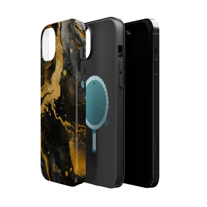 Gold & Black Marble - iPhone MagSafe Tough Case