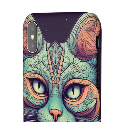 Intricate Aqua Cat - iPhone Snap Case