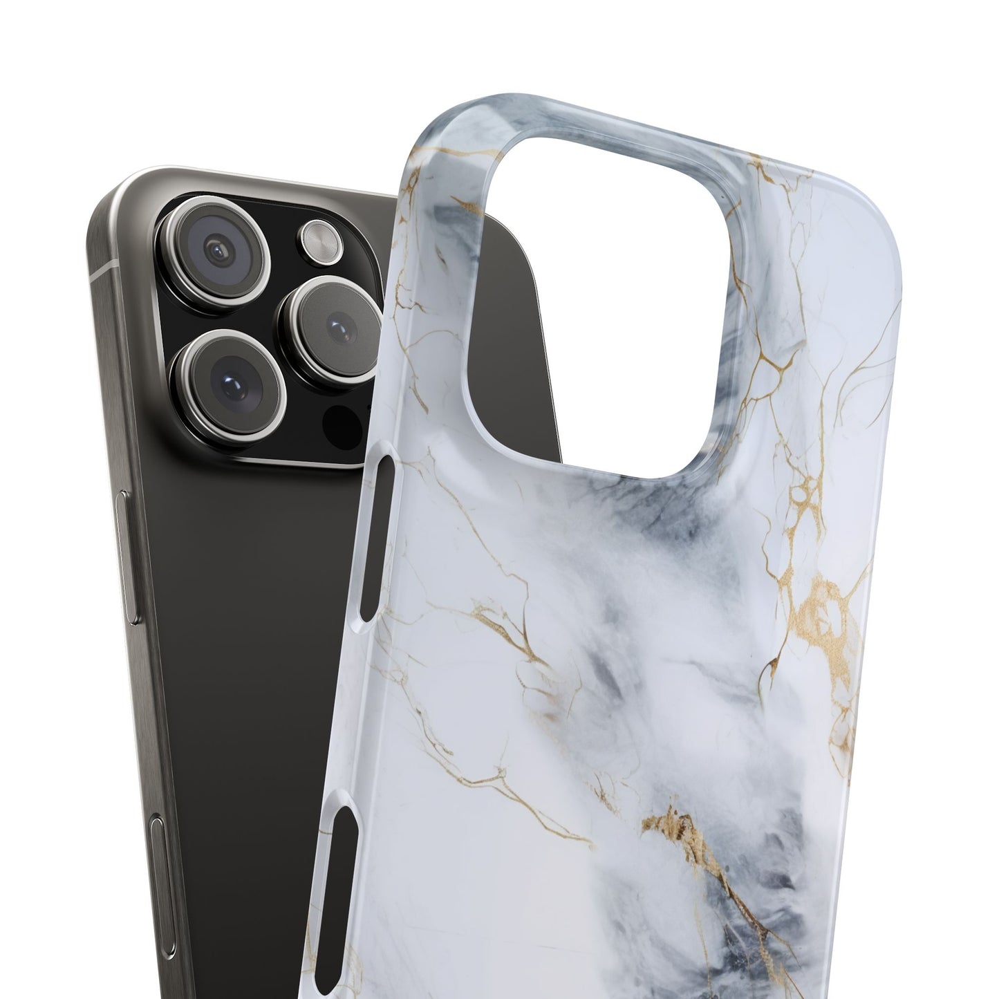 White Gold Marble - iPhone Snap Case