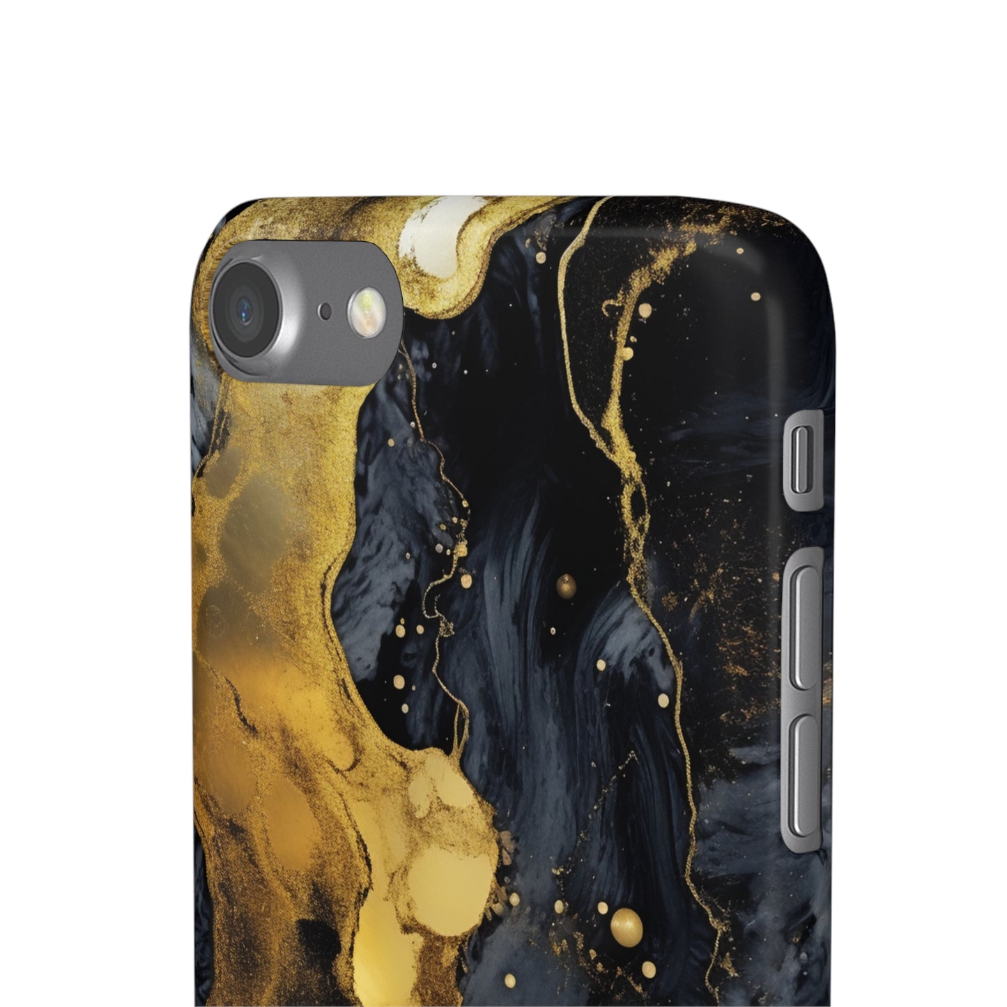 Metallic Gold Dark Marble - iPhone Snap Case