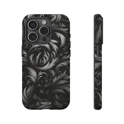 Dark Grey Floral - iPhone Tough Case