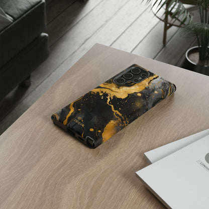 Gold & Black Marble - Samsung Galaxy Tough Case