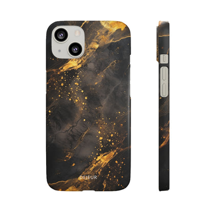 Black Gold Speckled Marble - iPhone Snap Case