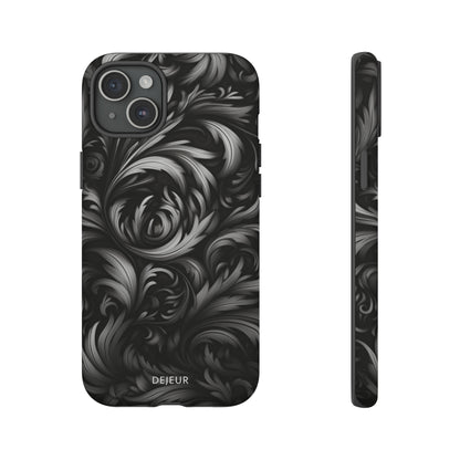 Dark Grey Floral - iPhone Tough Case