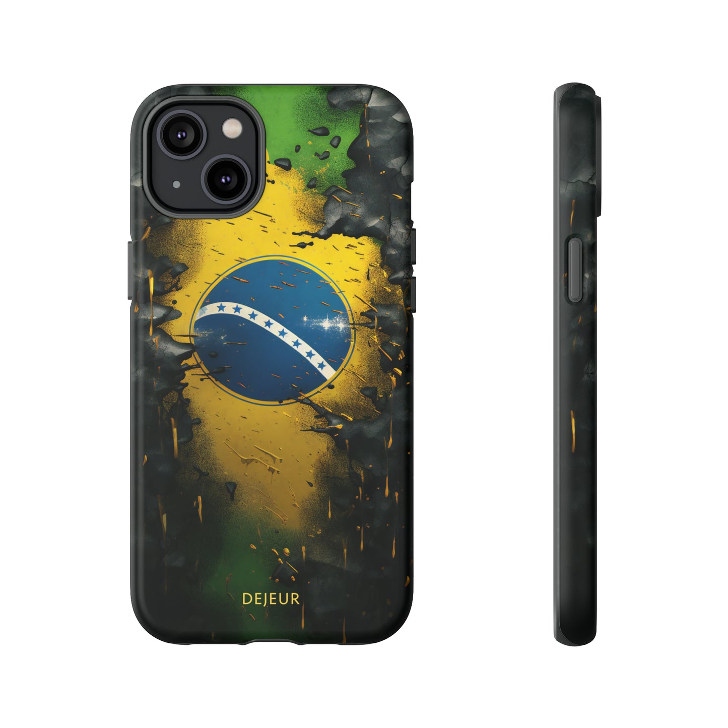 Brazil Flag Debris - iPhone Tough Case