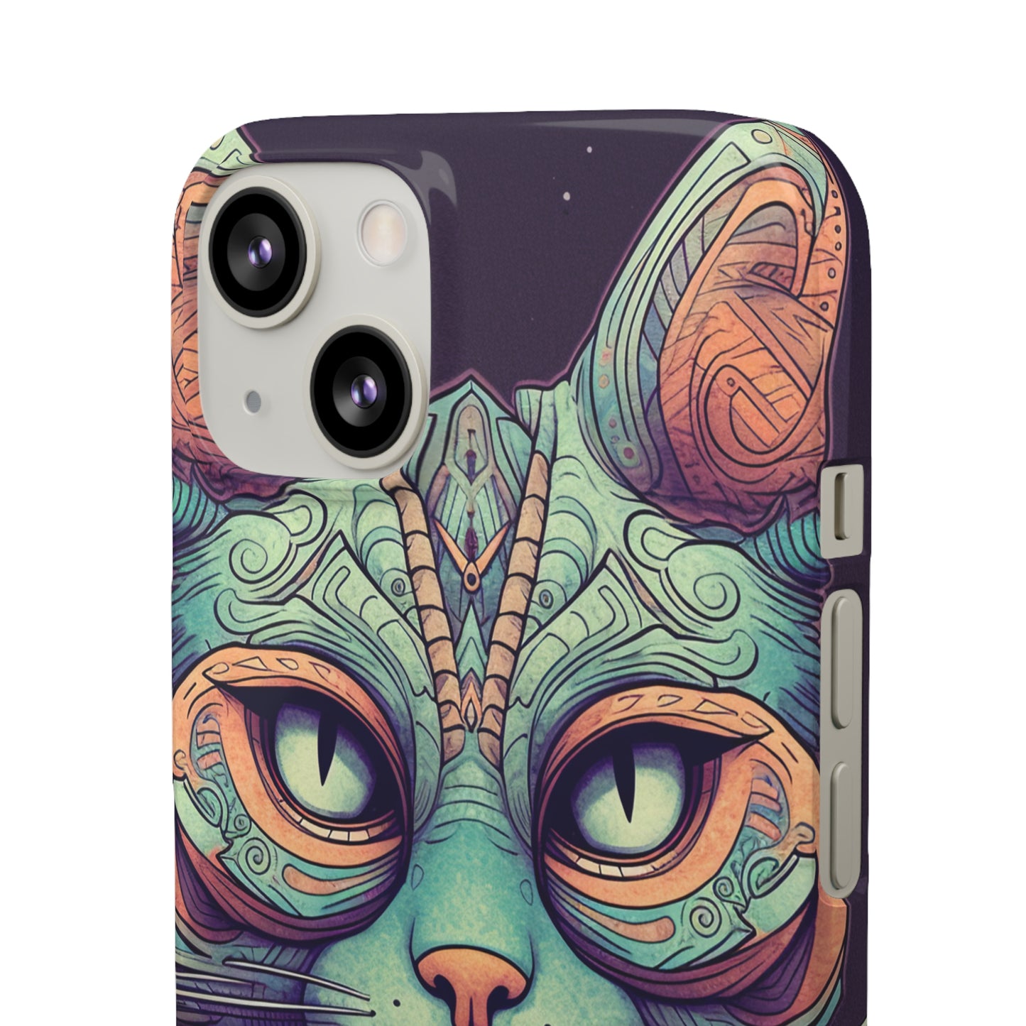 Intricate Aqua Cat - iPhone Snap Case