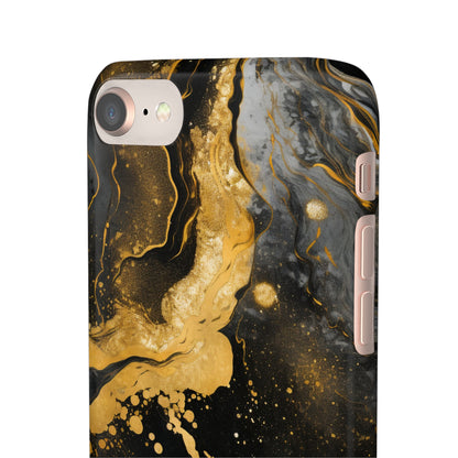 Gold & Black Marble - iPhone Snap Case