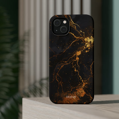 Dark Gold Amber Marble - iPhone MagSafe Tough Case