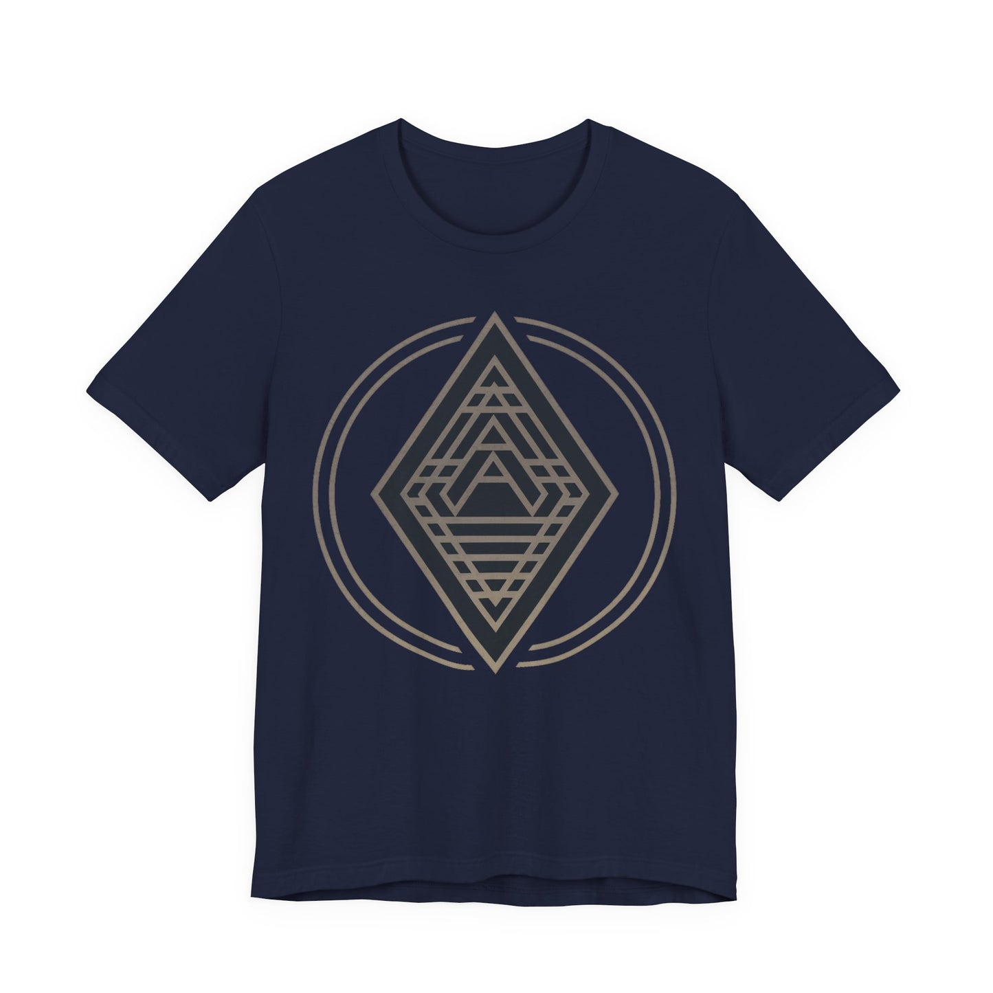 Diamond Art Deco Emblem Gold Circular Frame - Men's T-Shirt