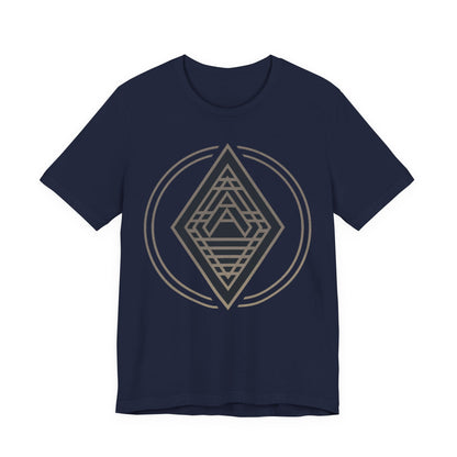 Diamond Art Deco Emblem Gold Circular Frame - Men's T-Shirt