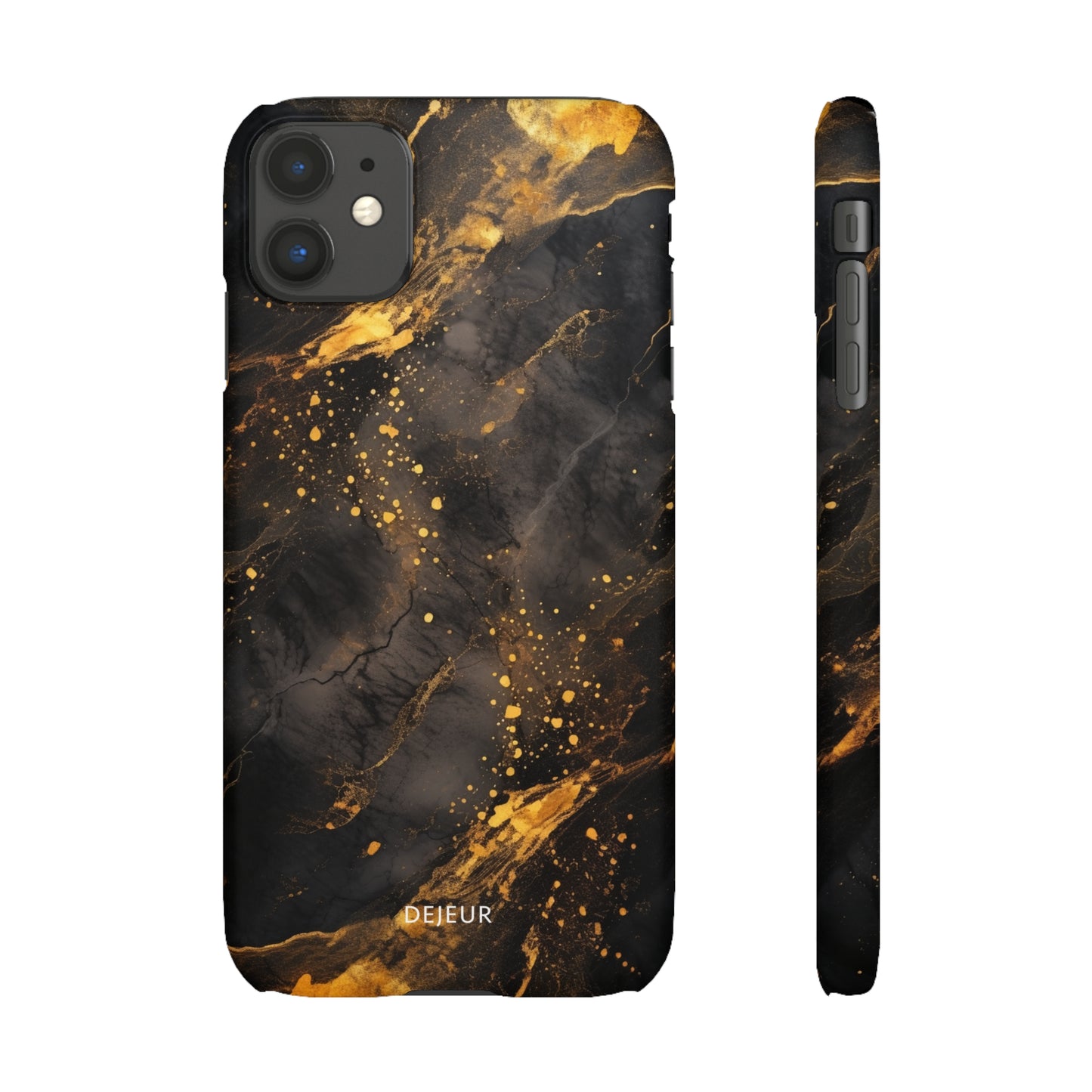 Black Gold Speckled Marble - iPhone Snap Case