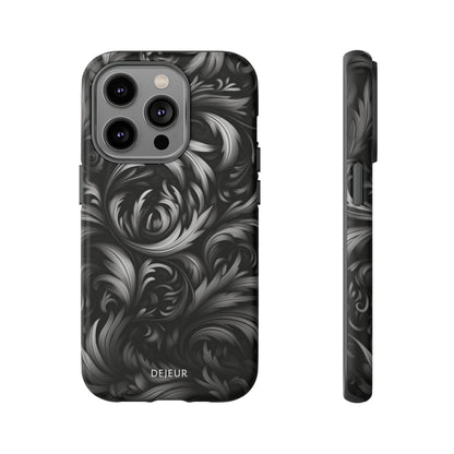 Dark Grey Floral - iPhone Tough Case