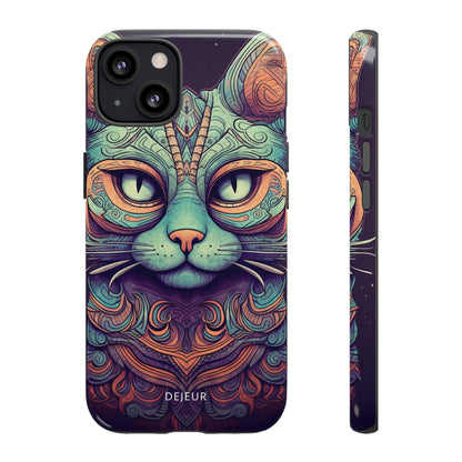 Intricate Aqua Cat - iPhone Tough Case